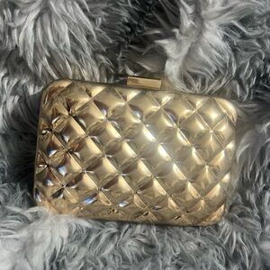 Luxurious Gold Quilted Clutch